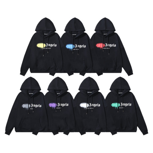 American streetwear brand Palm Angels city letter print terry high street retro hooded sweatshirt for men and women