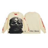 New foreign trade fashion God-speed skull rock band street style pure cotton loose long-sleeve T-shirt unisex