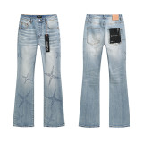 Cross-border European and American Purple Brand jeans, washed, distressed, vintage, ripped, with splatter paint, cool and stylish, Amiri American style