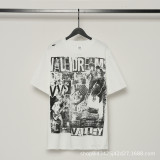 Cross-border American streetwear brand Vall washed distressed printed short-sleeve hip-hop loose street fashion T-shirt for men and women