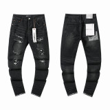 Cross-border European and American Purple Brand jeans, washed, distressed, vintage, ripped, with splatter paint, cool and stylish, Amiri American style