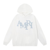 25ss cross-border foreign trade high-quality AMI American streetwear brand loose-fit printed hooded unisex sweatshirt wholesale