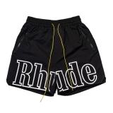 Cross-border foreign trade American trendy brand RHUDE 3M reflective letter print casual sports shorts for men and women