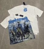 25ss American fashion brand GOD high street washed distressed printed spliced vintage summer loose short-sleeve T-shirt for men and women