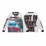 New foreign trade fashion God-speed skull rock band street style pure cotton loose long-sleeve T-shirt unisex