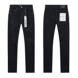 Cross-border European and American Purple Brand jeans, washed, distressed, vintage, ripped, with splatter paint, cool and stylish, Amiri American style