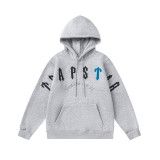 Trapstar's new rainbow gradient letter tiger head embroidery unisex hooded sports sweatshirt and jogger pants set