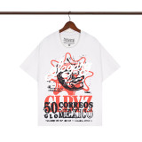 25ss Cross-Border Foreign Trade European and American Street Style Zip Hoodie Glo Cartoon Print Short Sleeve T-Shirt Unisex