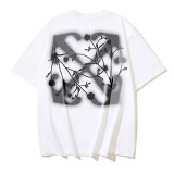 25ss high-quality OFF OW trendy high street arrow print summer short-sleeve casual loose T-shirt for men and women couples