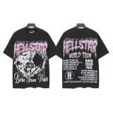 25ss Cross-Border Foreign Trade Hellstar American Trend High Street Retro Print Summer Loose Short-Sleeve T-Shirt Unisex