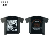 26ss Cross-Border Foreign Trade RRR123 CVA American Style Trendy Streetwear Vintage Washed Loose Short-Sleeve T-Shirt for Men