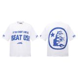 New cross-border HELL trendy high-quality vintage distressed T-shirt, loose fit printed short-sleeve T-shirt, unisex style for couples
