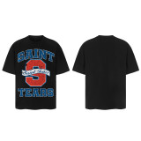 SAINT MICHAEL American fashion brand high street retro summer short-sleeve street style printed personalized loose T-shirt for men and women