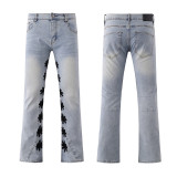 American trendy brand LOSTSHDWS LOGO JEANS high-quality American-style simple fashion micro-flared jeans
