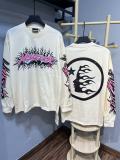 25ss Cross-Border Foreign Trade Hellstar American Style Trendy Brand High Street Washed Distressed Vintage Print Long Sleeve T-Shirt
