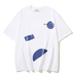 25ss European and American cross-border fashion high street OFF-WHITE high-quality printed graffiti loose short-sleeve T-shirt for men and women