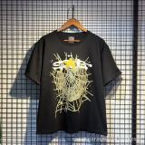 Cross-border trendy brand Sp555der loose hip-hop spider web letter t-shirt, couple's matching classic casual short sleeve