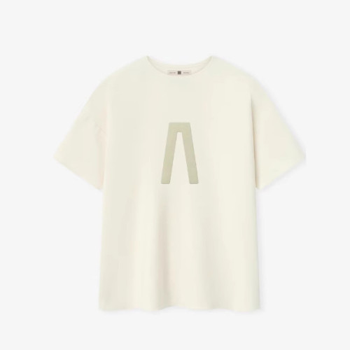 Cross-border American streetwear brand FOG's summer ESSENTIALS letter pattern embossed short-sleeve T-shirt for men and women, featuring high street fashion style.