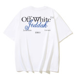 Wholesale high-quality foreign trade trendy brand off-shoulder short-sleeve T-shirts with melting arrow gradient starry sky splatter ink design, couple style