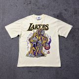 American high street niche fashion brand summer new skull figure basketball print retro loose round neck short sleeve T-shirt