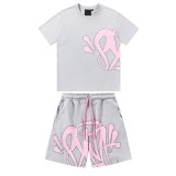 SynaWord American Style Loose Sweatshirt Hoodie Sweatpants Y2K Unisex Trendy Hip-Hop Street Couple Casual Set