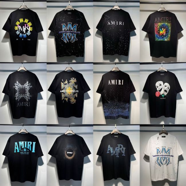 25ss Summer New AM1R1 European and American Trendy Brand Short Sleeve Letter Print Loose High Street Casual Unisex T-Shirt
