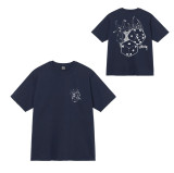 Summer trendy brand short-sleeve T-shirt with dice, black eight, and ice cream designs, basic American style couple's wear for summer