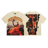 Cross-border foreign trade American fashion high street skull rock band washed casual loose short-sleeve t-shirt for men and women