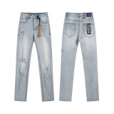 Ksubi trendy brand Purple new AM splatter-print high street retro ripped casual slim-fit jeans for men and women