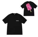 Original label one-piece dropshipping trendy brand STU West short-sleeve T-shirt with dice, black eight, ice cream designs, basic American style couple's wear for summer