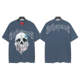 25ss Summer New Godspeed American Style Trendy Rock Street Hip-Hop Vintage Washed Printed Short Sleeve