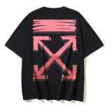 25ss European and American cross-border fashion high street OFF-WHITE high-quality printed graffiti loose short-sleeve T-shirt for men and women