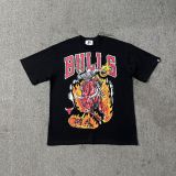 American high street niche fashion brand summer new skull figure basketball print retro loose round neck short sleeve T-shirt