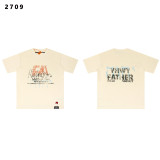 26ss Cross-Border Foreign Trade RRR123 CVA American Style Trendy Streetwear Vintage Washed Loose Short-Sleeve T-Shirt for Men