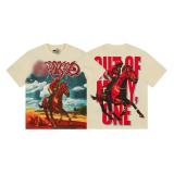 Cross-border foreign trade American fashion high street skull rock band washed casual loose short-sleeve t-shirt for men and women