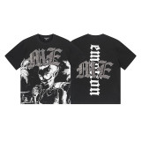 MIXED EMOTION American Fashion High Street Retro Loose Rhinestone Summer Pure Cotton Short Sleeve T-Shirt Unisex