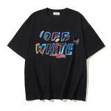 25ss high-quality OFF OW trendy high street arrow print summer short-sleeve casual loose T-shirt for men and women couples