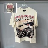 European-style fashion printed short-sleeve T-shirt for men, trendy brand with rhinestone embellishments, personalized men's clothing, stylish and slim-fit floral T-shirt