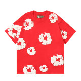 American high street D.enim Tears cotton street fashion loose-fit foam print T-shirt, unisex and versatile for casual wear