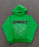 Popular foreign trade item: heavy-duty hoodie with spider web print, trendy brand, loose fit, fleece-lined sp5der sweatshirt and pants for men, in stock