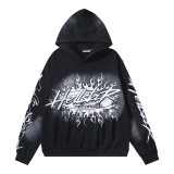 Cross-border American-style trendy brand letter-print vintage hoodie, loose-fit sweatshirt and pants set for men and women, thickened
