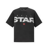 High-quality cross-border foreign trade Hellstar American-style trendy brand washed vintage printed loose short-sleeve T-shirt for men and women
