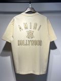 Summer new short-sleeve AM1R1 ICON letter print loose t-shirt, men's trendy casual half-sleeve top, women's