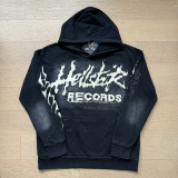 Cross-border European and American HELL NFC high street washed vintage distressed trendy loose hooded sweatshirt for men and women, same style for couples