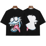 Devil candy print white tank top for men, trendy brand, loose casual, monster-themed fun pattern, sleeveless vest for summer