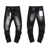 Cross-border European and American Purple Brand jeans, washed, distressed, vintage, ripped, with splatter paint, cool and stylish, Amiri American style