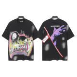 New Hellstar high-quality vintage washed loose-fit short-sleeve T-shirt for men