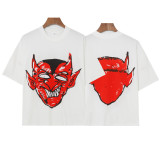 Devil candy print white tank top for men, trendy brand, loose casual, monster-themed fun pattern, sleeveless vest for summer