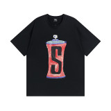 Dropshipping trendy brand short-sleeve T-shirt with dice lettering, basic style, American-style couple's summer outfit