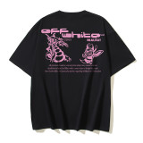 American streetwear brand OFF OW arrow graffiti print heavy-duty street style summer short-sleeve high street casual T-shirt for men and women
